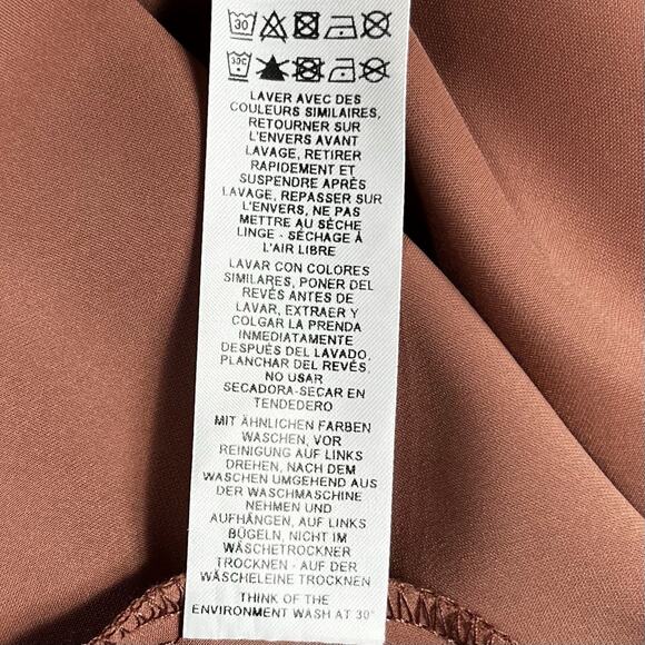 ASOS DESIGN Satin Batwing Midi Dress Draped Bodice Size 10 US Toffee Brown - Picture 12 of 13